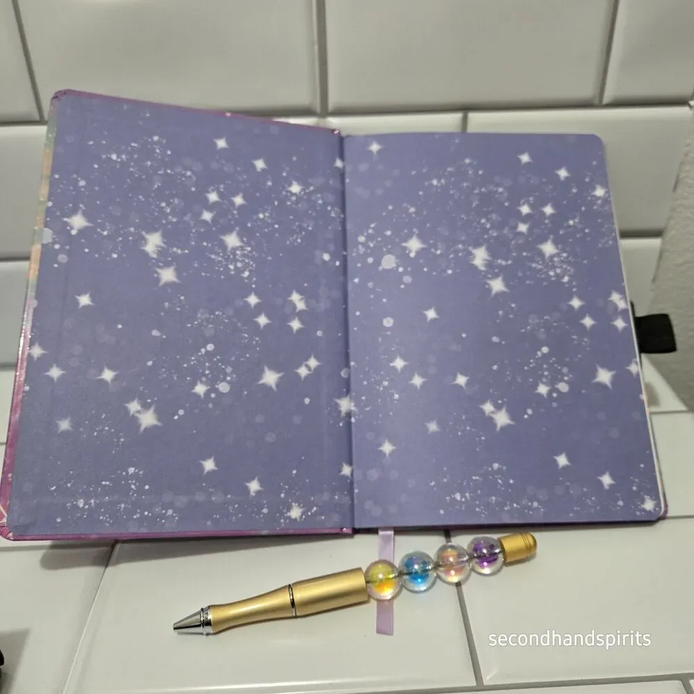 Space Journal Diary for Adults Teens With Handmade Beaded Pen And Stickers